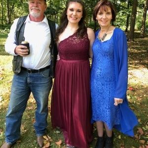 One Shoulder Bridesmaid Dress Wine